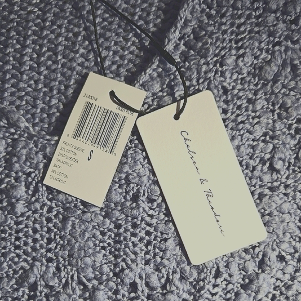 Charlotte Russe Paris Blue V-Neck Knit Overaized Sweater Size S